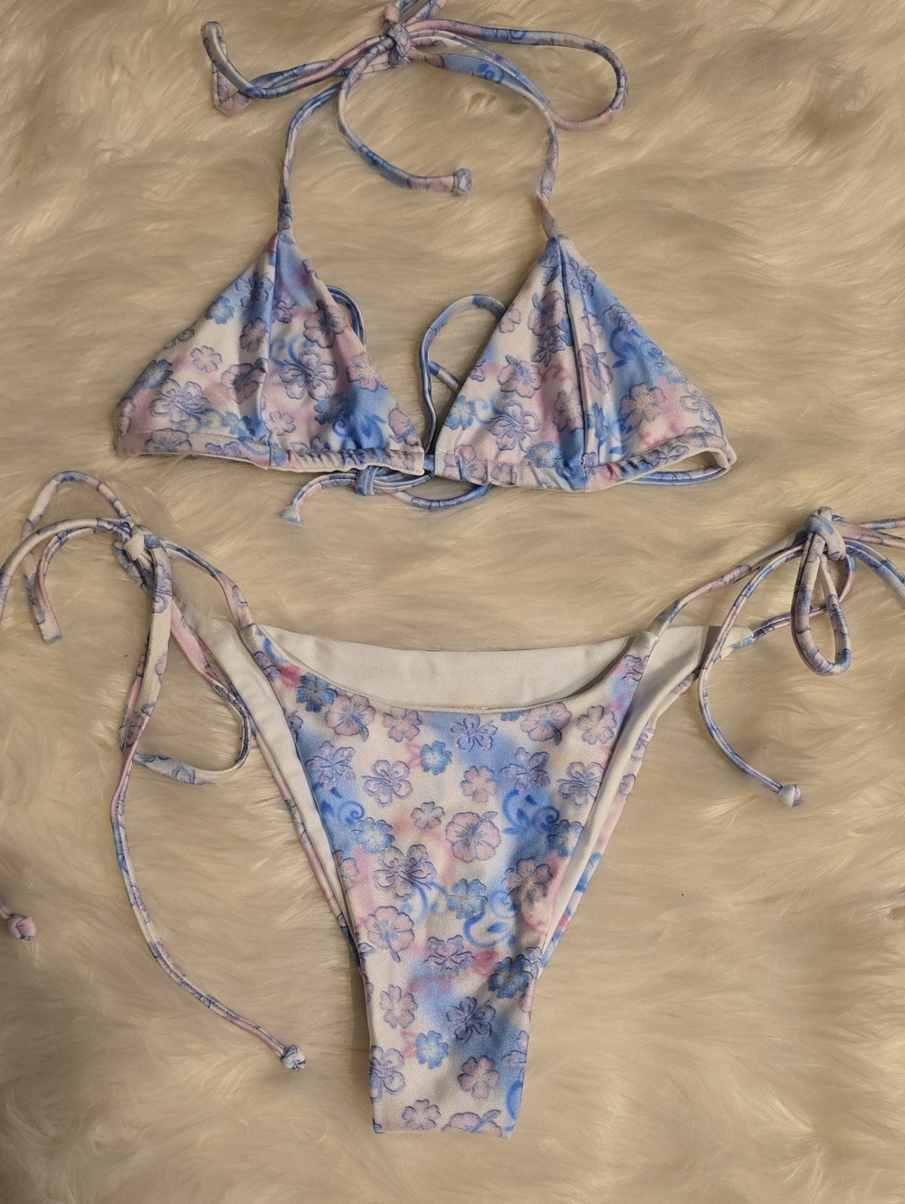 Frankies Bikinis City of Angels Floral Shine Bikini Set SIZE M